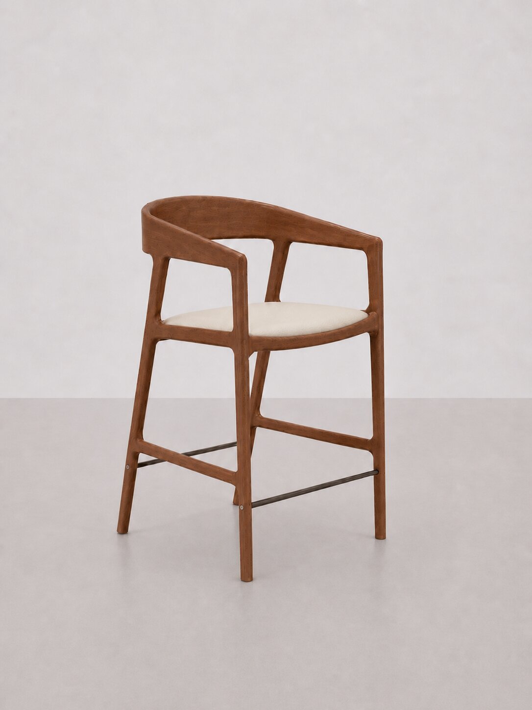 Semi-Bar Stool Ossola - Natural Leather
